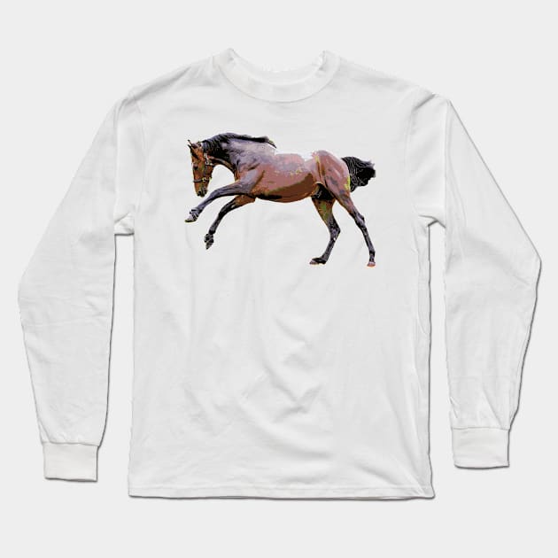 2017 Horse 01 Long Sleeve T-Shirt by hispanicworld